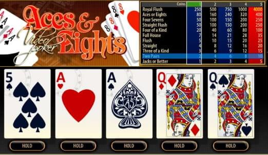 Video Poker Aces & Eights Schermata