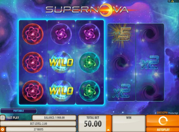 Alien Supernova es un sitio web sobre casinos. Captura de pantalla