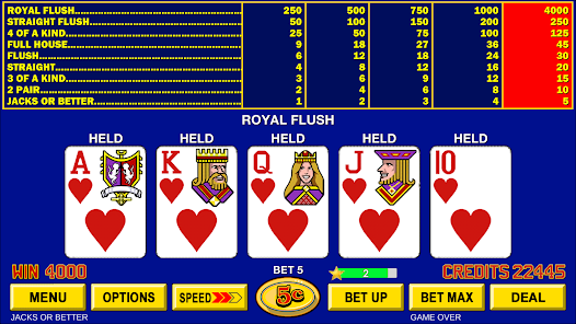 All American Video Poker Screenshot