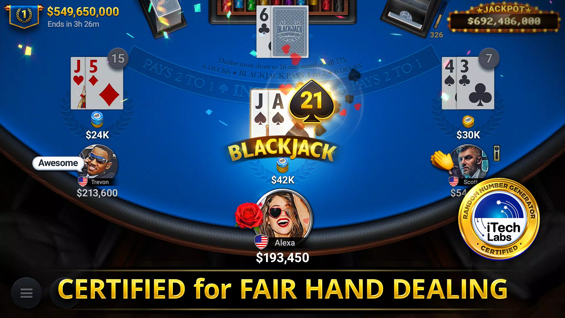 Blackjack EU Multi Hand Screenshot