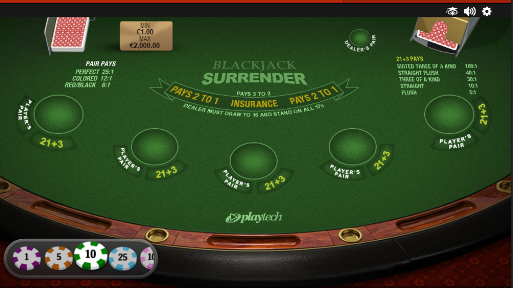 Blackjack Surrender Mobile Screenshot