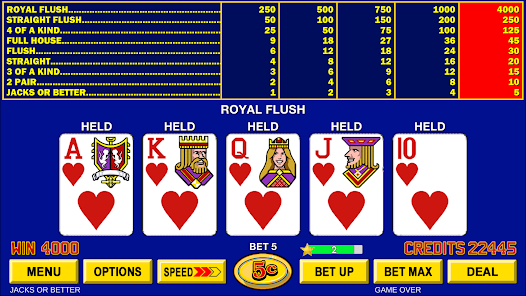 Bonus Poker Deluxe 50-spellen Screenshot