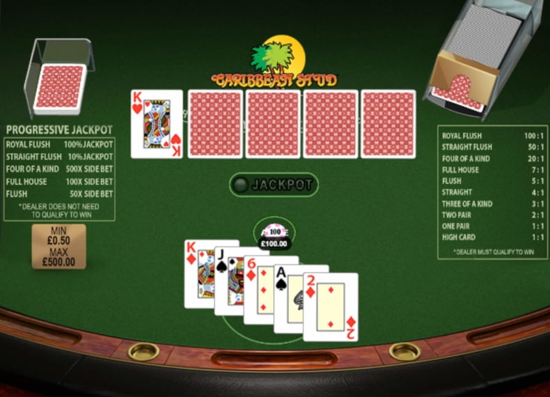 Karibisches Poker Progressive Screenshot