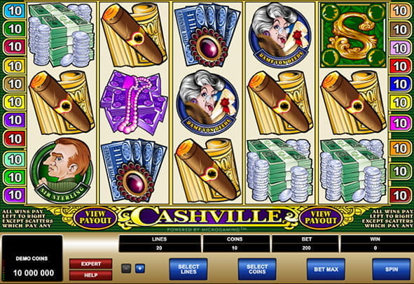 Cashville ist eine Webseite Ã¼ber Casinos. Screenshot