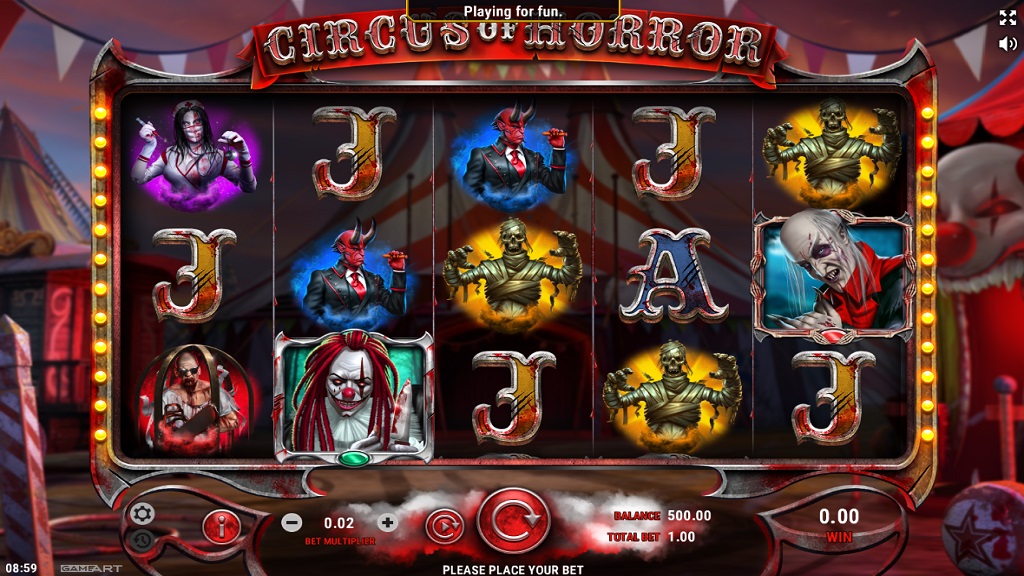 Circus Slot es un sitio web sobre casinos. Captura de pantalla