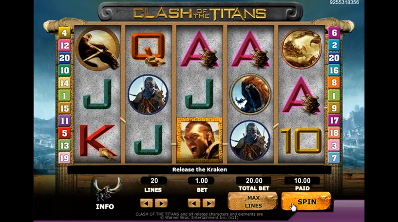 Tragaperras Clash of the Titans Captura de pantalla