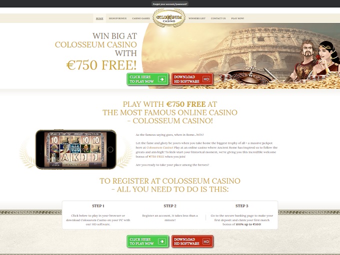 Colosseum Poker Screenshot