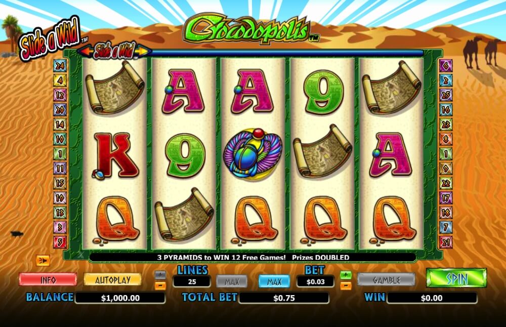 Crocodopolis es un sitio web sobre casinos. Captura de pantalla