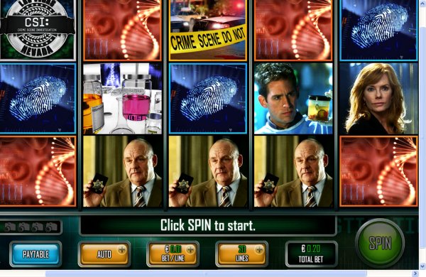 CSI: Scena del Crimine Slot Schermata