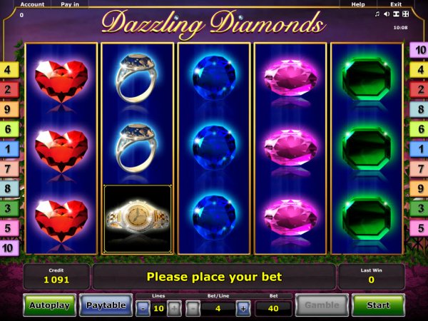 Dazzling Diamonds Spilleautomater Skjermbilde