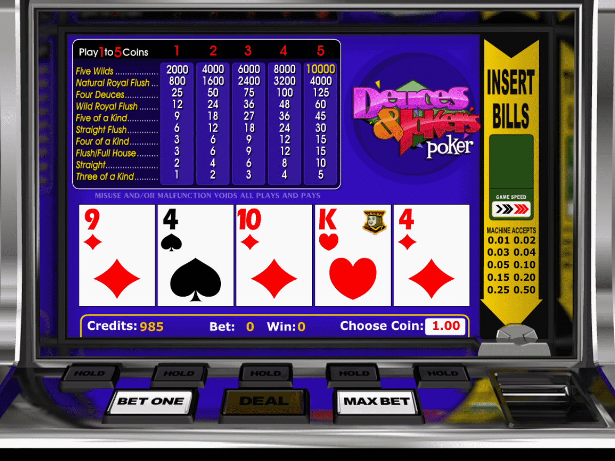 Deuces and Jokers Poker Screenshot