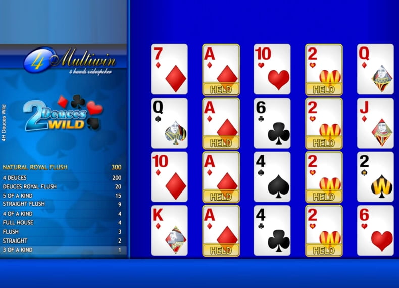 Deuces Wild Pyramid Poker Screenshot