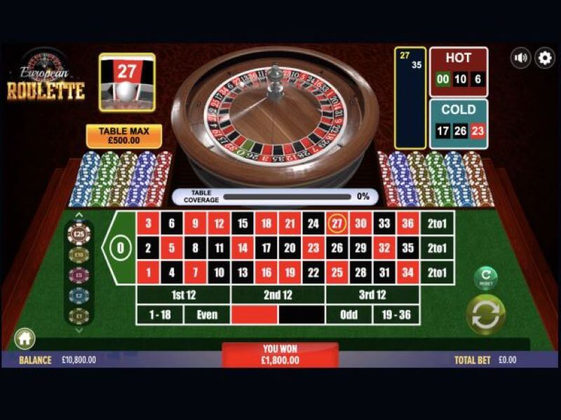 Europees 4-tafel roulette Screenshot