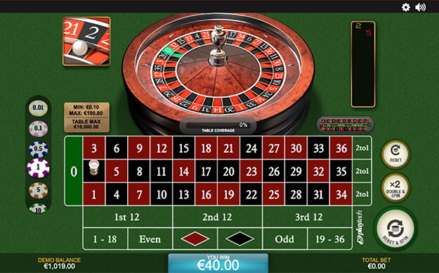 EuropÃ¤isches Roulette mit kleinen EinsÃ¤tzen Screenshot