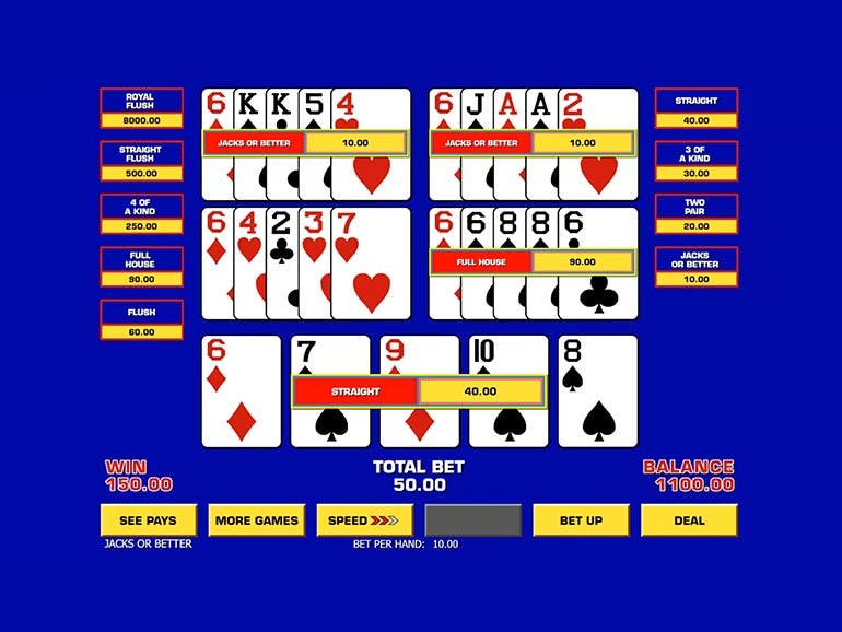Five Draw Poker Multi Hand Screenshot