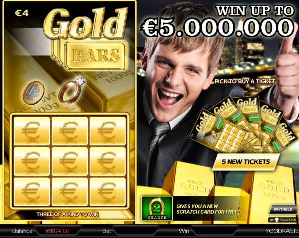 Gold Bars Scratch Card Screenshot