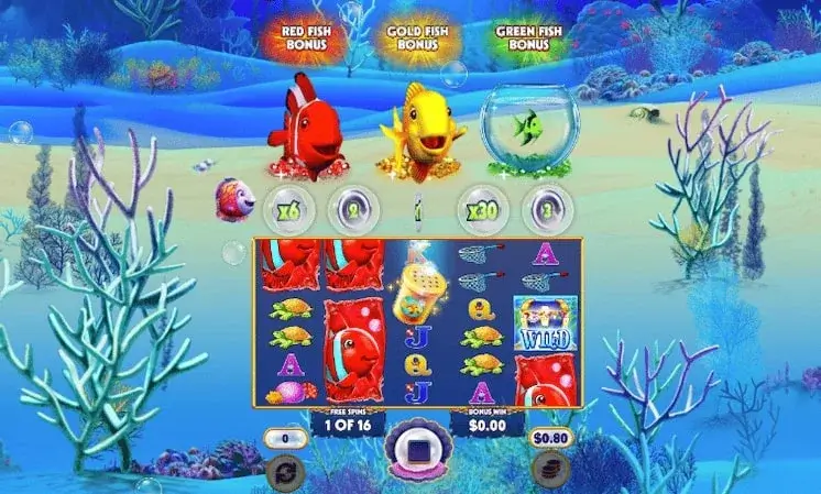 Gold Fish es un sitio web sobre casinos. Captura de pantalla