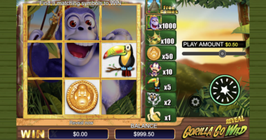 Gorilla Go Wild es un sitio web sobre casinos. Captura de pantalla