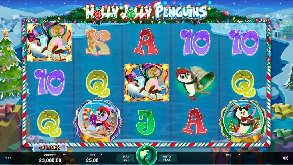 Holly Jolly Pingwiny Zrzut ekranu