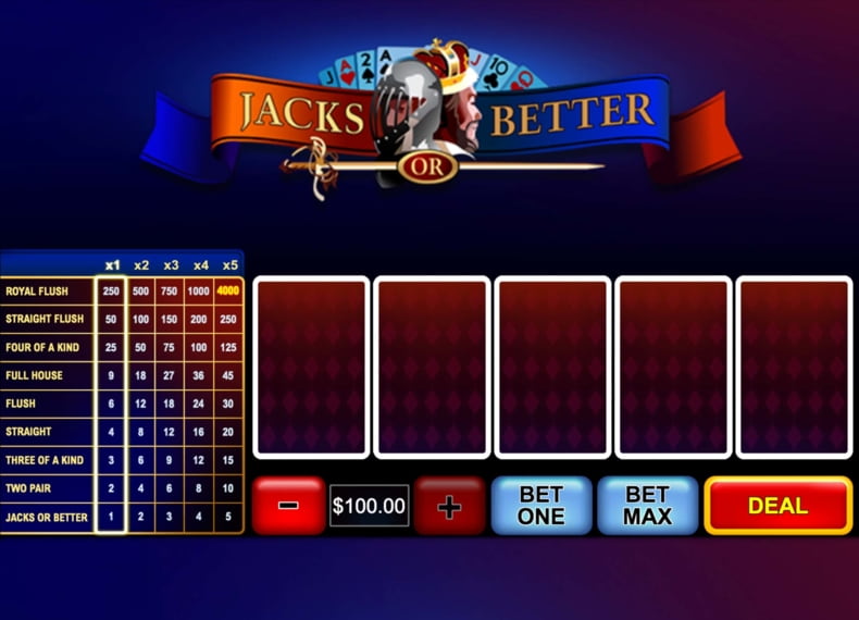 Jacks or Better 100-Hand (ang. Kings or Better 100-Hand, czyli krÃ³le lub lepsze, 100 rÄ…k) Zrzut ekranu