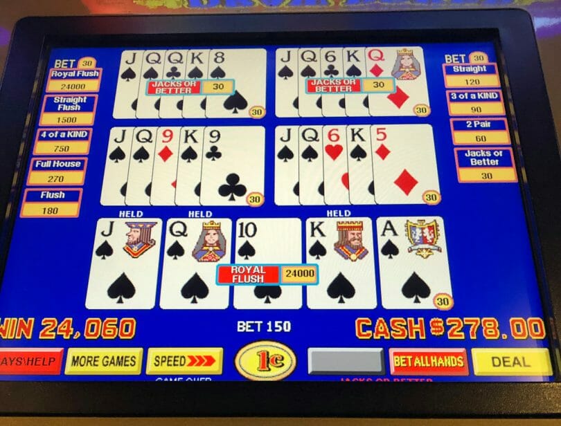 Jacks or Better Progressieve Video Poker Screenshot