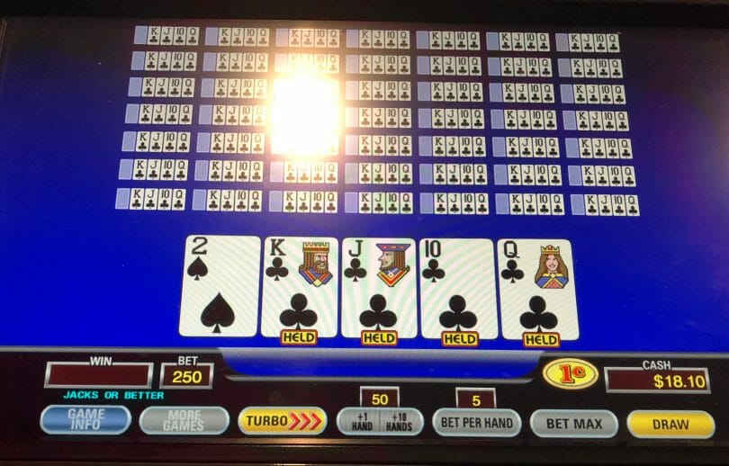 Jacks or Better Video Poker 50 Hand Screenshot