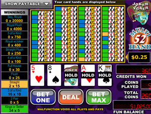 Joker Poker X100 => Joker Poker X100 Skärmdump