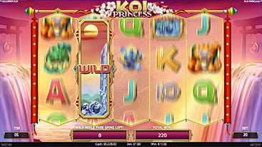 Koi Princess es un sitio web sobre casinos. Captura de pantalla