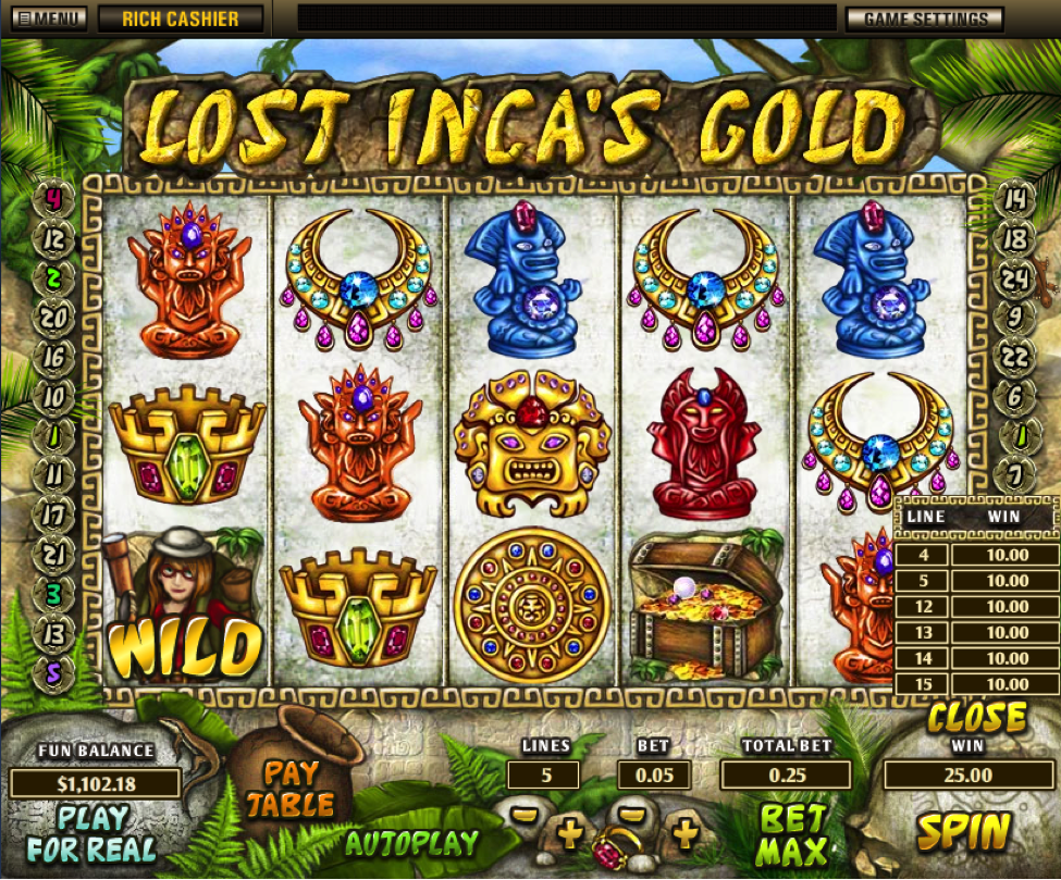 Verlorener Schatz der Inka-Slots Screenshot