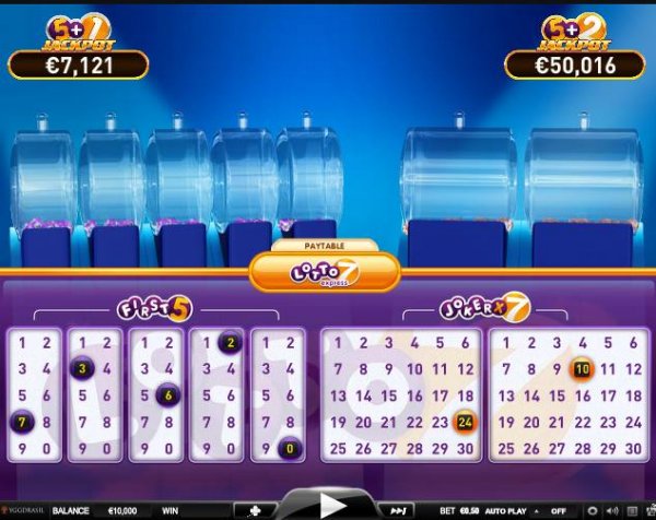 Lotto7 Express. Captura de pantalla