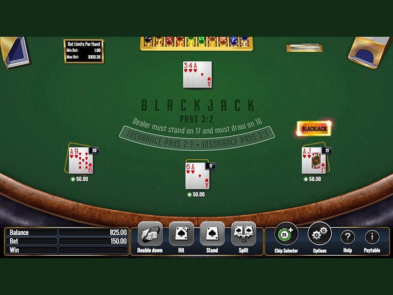 Blackjack com vÃ¡rias mÃ£os - SuÃ­te do Jogador Captura de tela