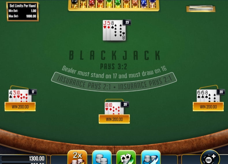 Multihand Spanisch Blackjack Gold Screenshot