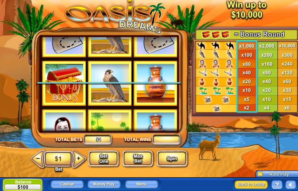Oasis Dreams Spielautomat Screenshot