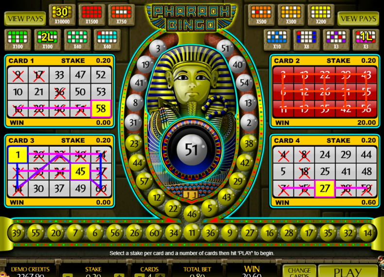 Pharaoh Bingo es un juego de bingo inspirado en el antiguo Egipto. Los jugadores podrÃ¡n disfrutar de una experiencia Ãºnica mientras exploran las pirÃ¡mides y descubren tesoros ocultos. Â¡DiviÃ©rtete y gana grandes premios con Pharaoh Bingo! Captura de pantalla