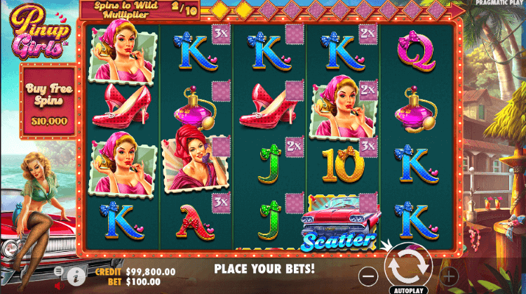 Pin-up Queens Spielautomat Screenshot
