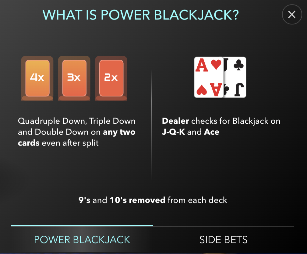 Power Blackjack - Suite per giocatori. Schermata