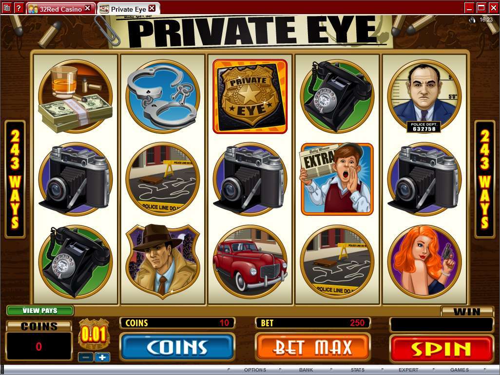 Private Eye 243 Ways est un site web dÃ©diÃ© aux casinos. Capture d'écran