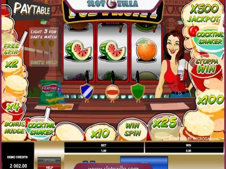 Pub Fruity es un sitio web sobre casinos. Captura de pantalla