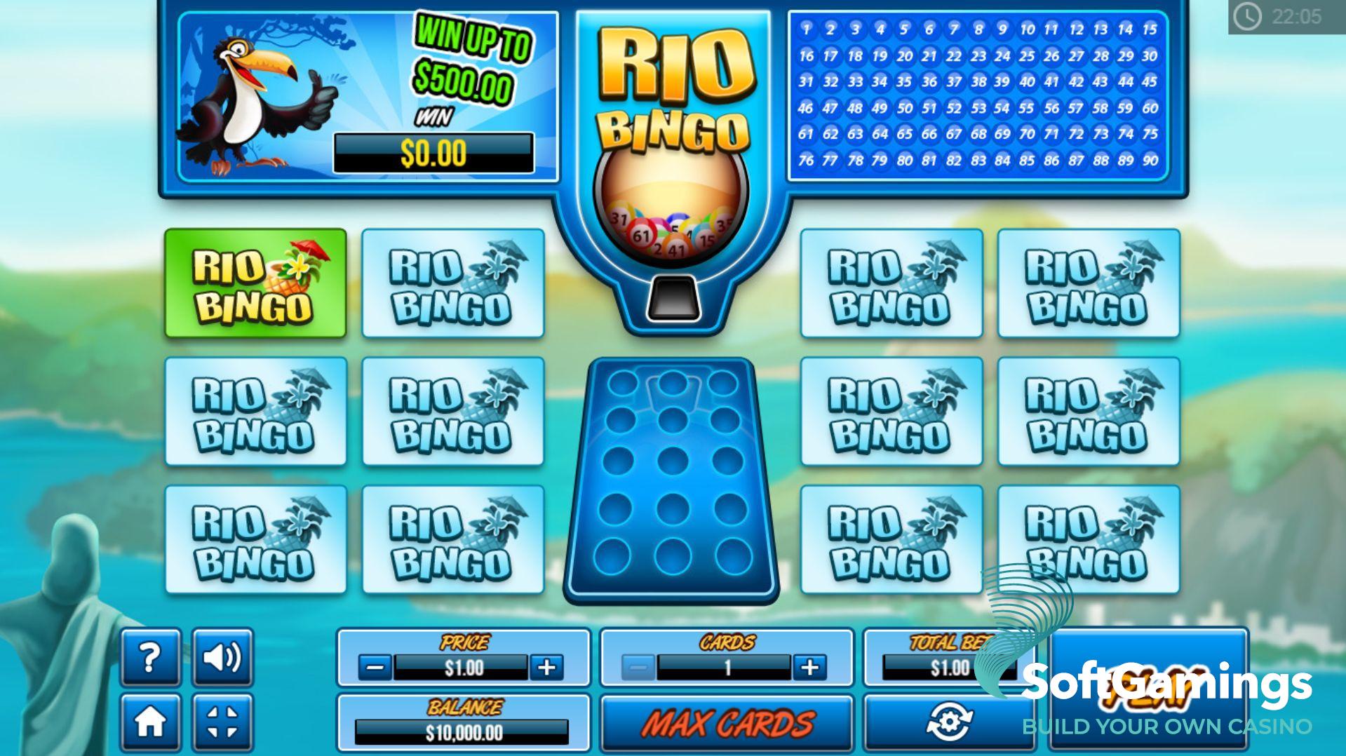 Rio Bingo es un sitio web sobre casinos. Captura de pantalla