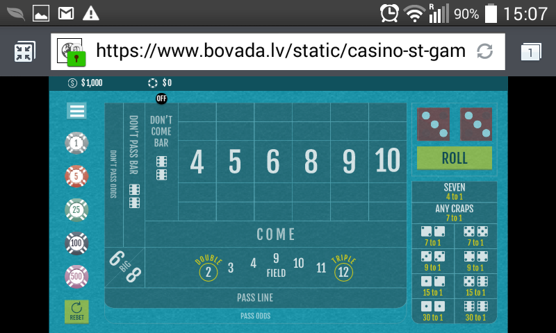 Rival Craps Screenshot