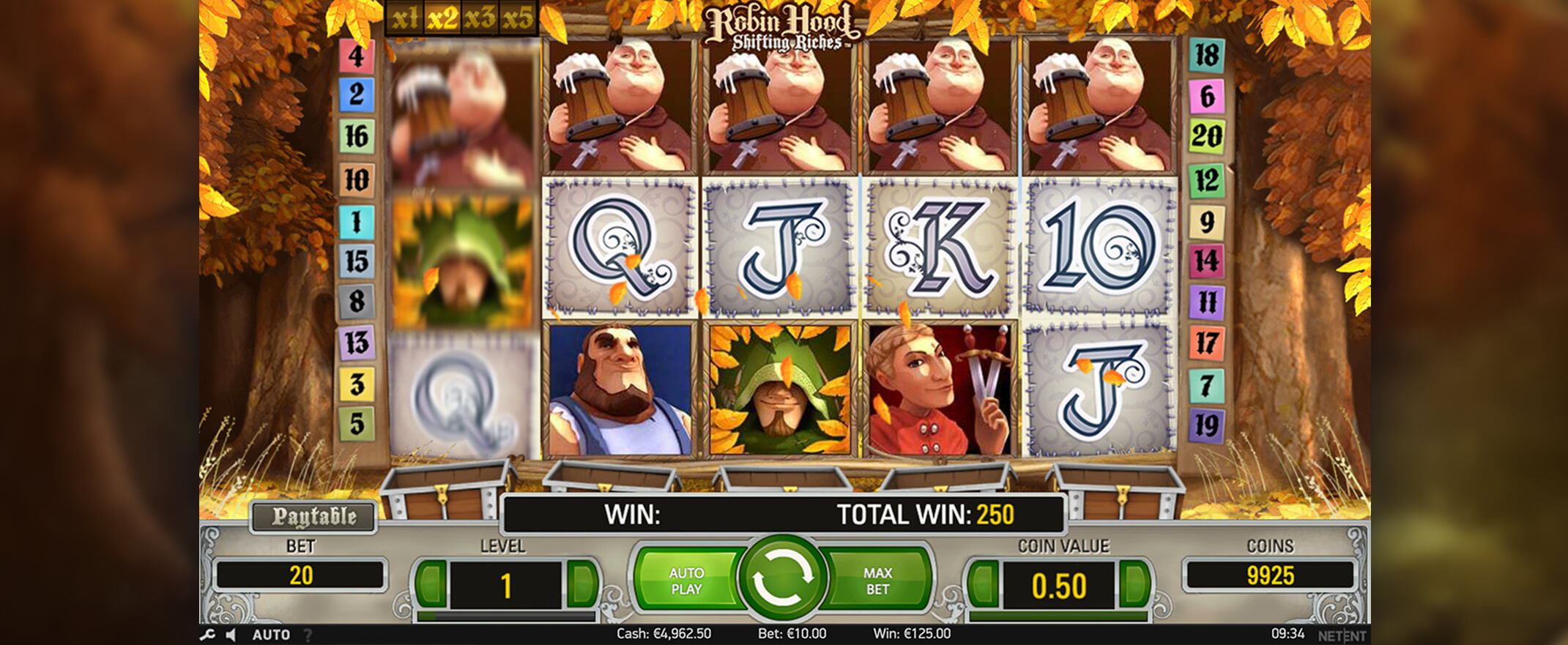 Robin Hood: Shifting Riches es un sitio web sobre casinos. Captura de pantalla