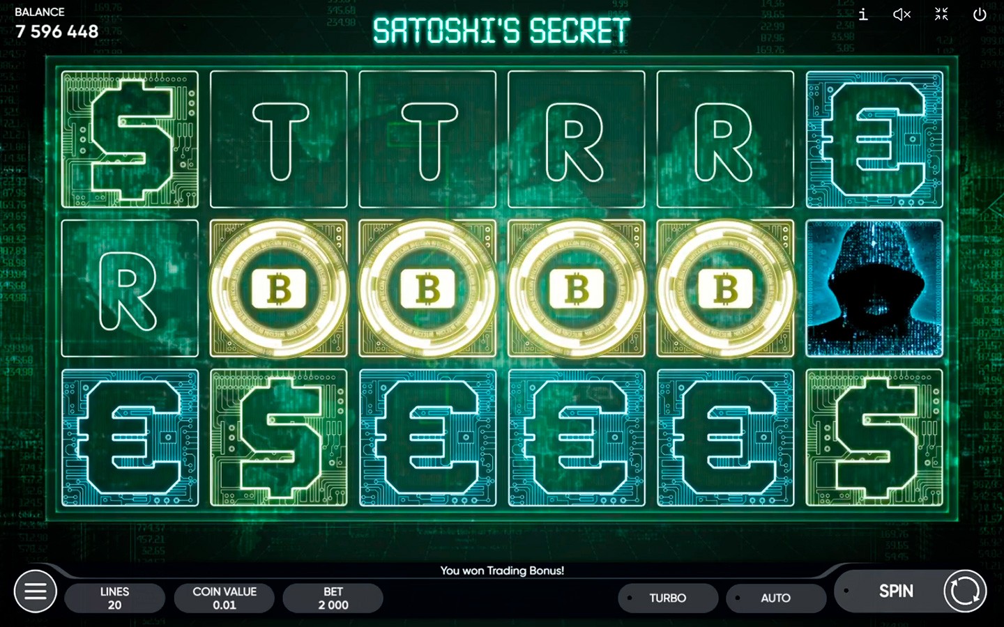 Satoshi's Secret Spilleautomat Skjermbilde