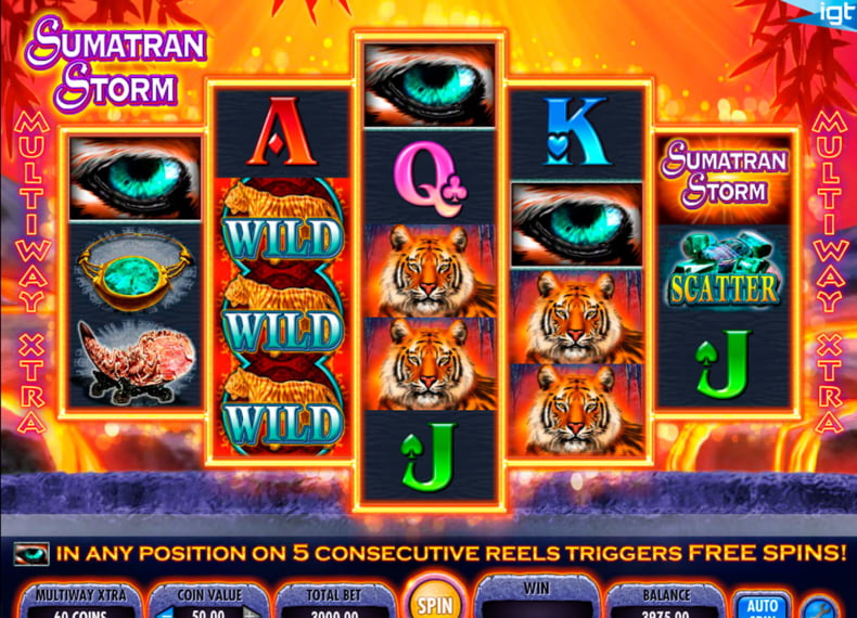 Automat slotowy Sumatran Storm Zrzut ekranu