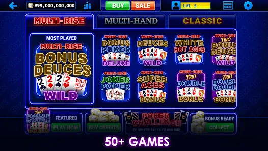 Super Aces Multi-Hand es un juego de video poker de varias manos. Captura de pantalla