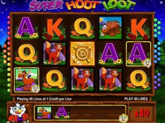Super Hoot Loot to slot na stronie kasyna. Zrzut ekranu