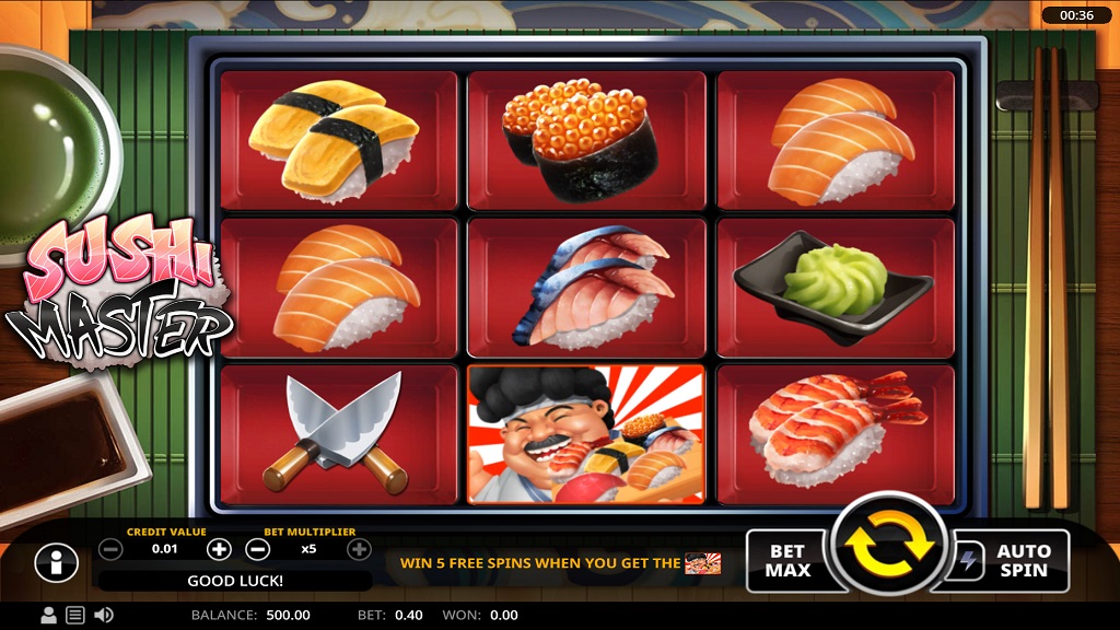 Sushi spilleautomat Skjermbilde
