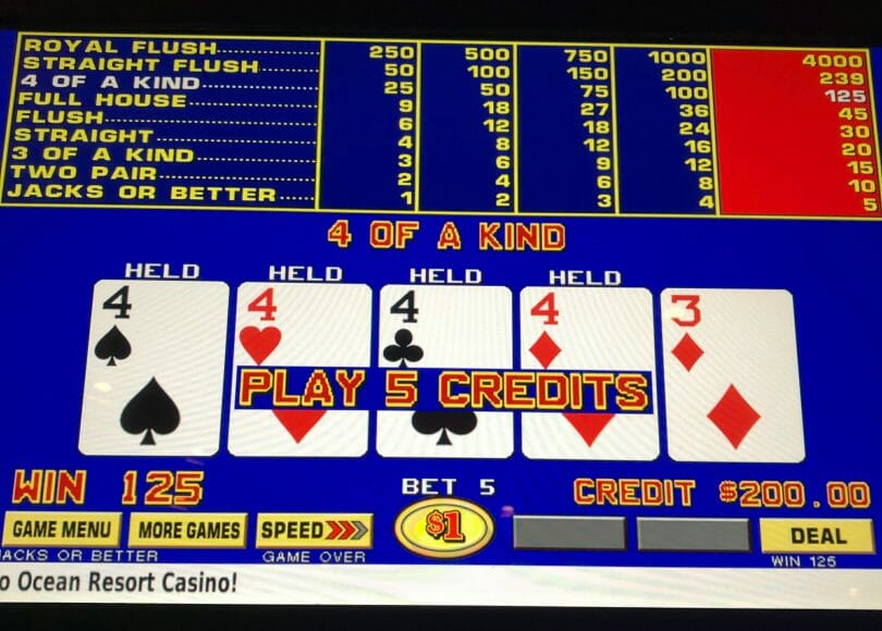 Tien of beter 25 Hand Video Poker Screenshot