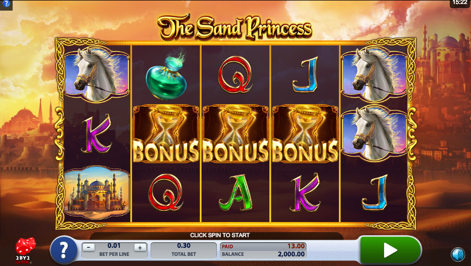 Sand Prinsess-spelautomaten Skärmdump