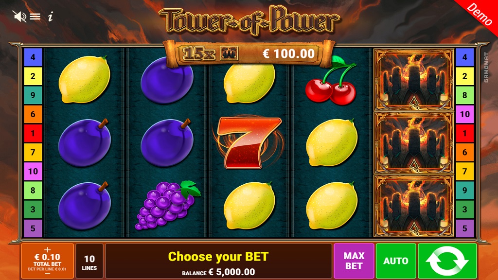 Tower of Power Slot

Turm der Macht Spielautomat Screenshot