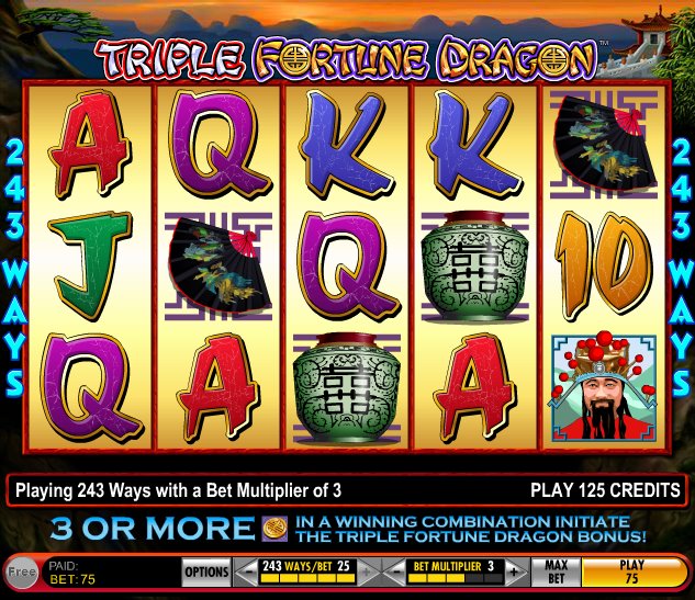 Triple Fortune Dragon MultiWay to automat do gier kasynowych. Zrzut ekranu